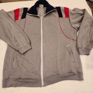 Vintage Retro 80s Galaxie II Gray Jacket with Red Accents XL